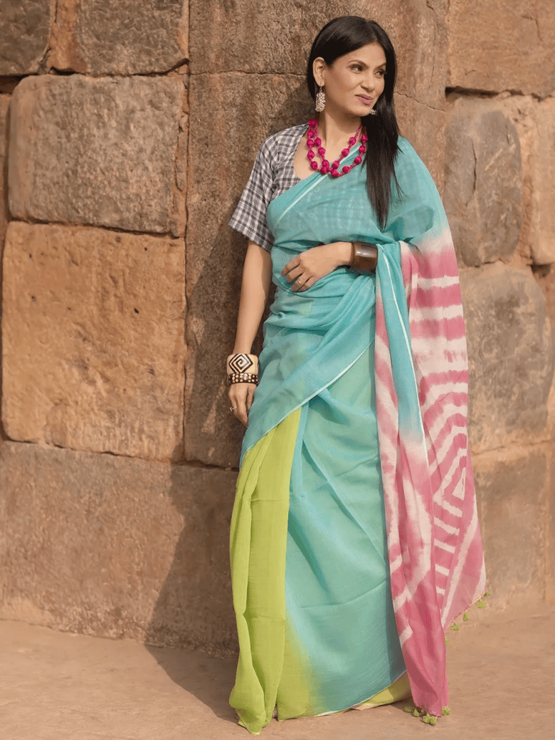 Trendy Ways To Style Cotton And Linen Sarees For Parties!